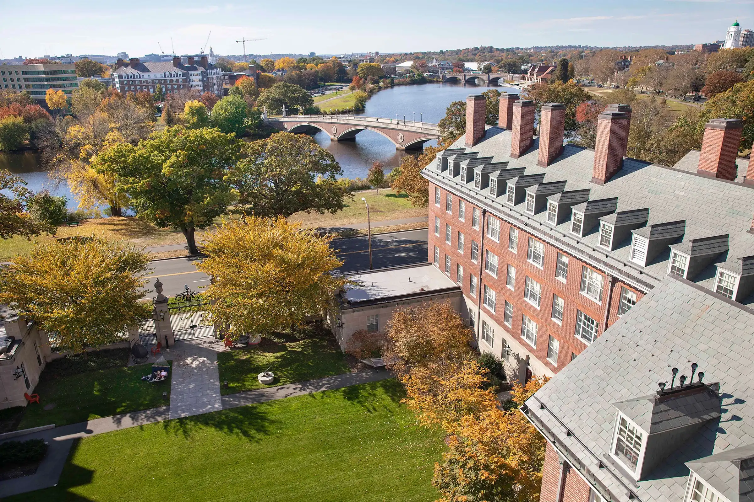 Harvard College: the Weeks Bridge as seen from the Dunster House tower Kris Snibbe/Harvard Staff Photographer