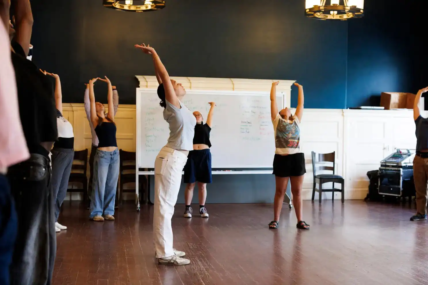 Students perform body movements in the Theater, Dance & Media class. Veasey Conway/Harvard Staff Photographer